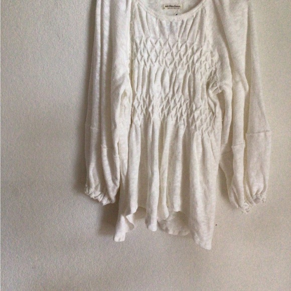 Free People We The Free Snowbell Babydoll White Raglan Boho Cottagecore Top XS/S - Picture 4 of 15